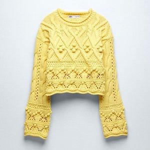 Zara crop cable knit sweater